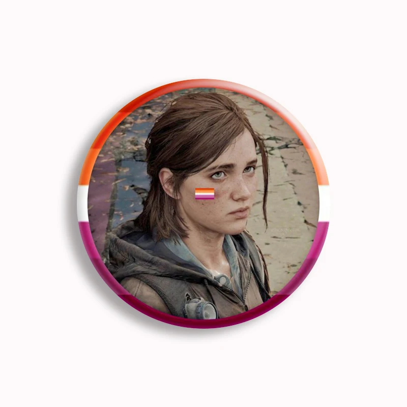 Pop Game The Last of us Button Pin Ellie Williams Kawaii Funny Meme Brooch Shield Wings Badge Bag Decor Fans Collect Accessories