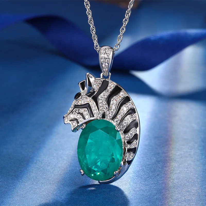 New autumn and winter jewelry: new gold-plated copper zebra pendant with a 15*20 main stone, offering a light luxury and unique