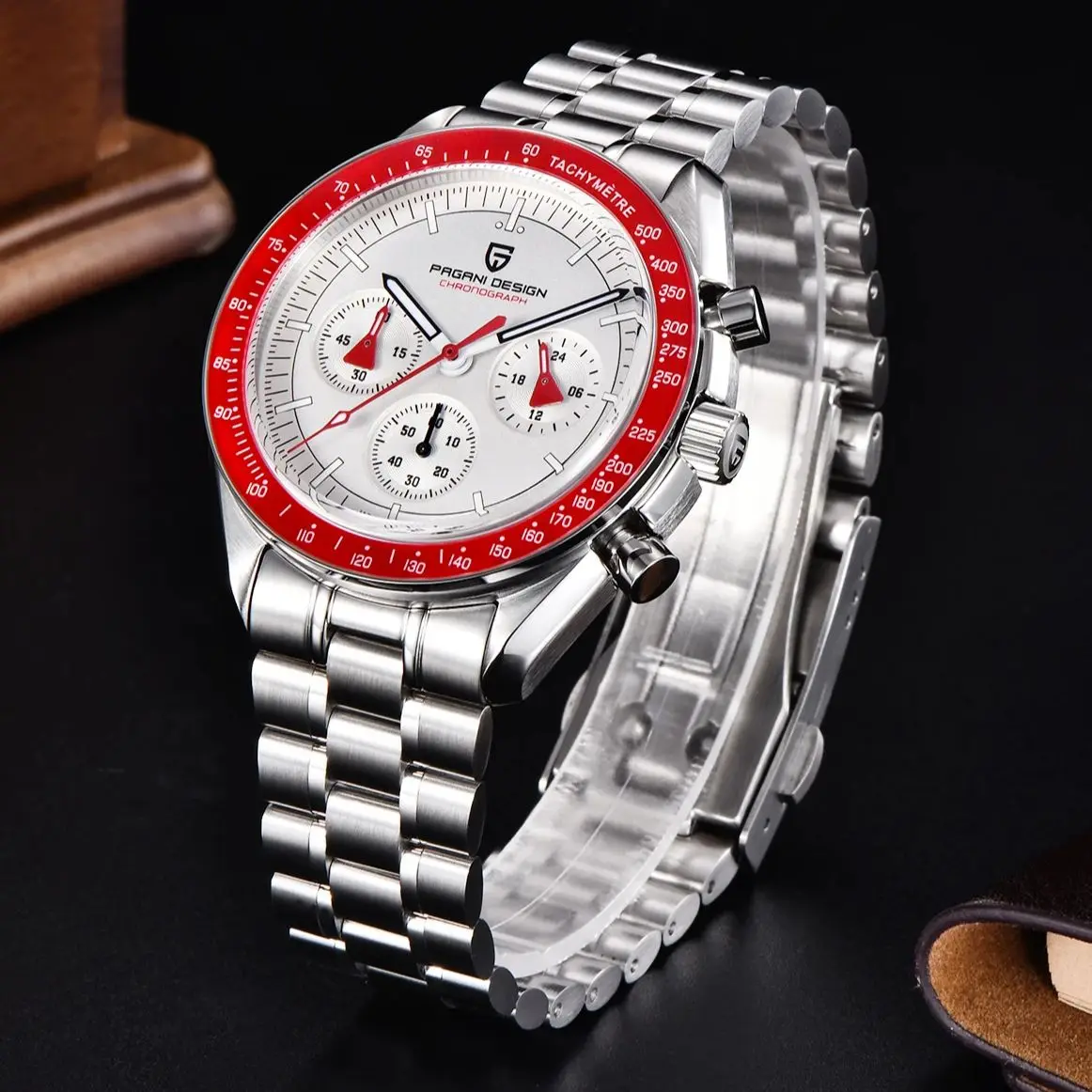 PAGANI DESIGN New Men’s Watch Chronometer Sapphire Mirror Red Quartz Watch For Men Waterproof Luminous Relogio Masculino 2025 image 6