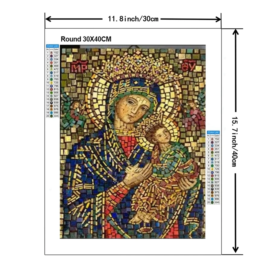 Our Lady of Guadalupe 5D DIY Diamond Painting Jesus Christ Cross Stitch Kit Virgin Diamond Mosaic Religion Embroidery Home Decor