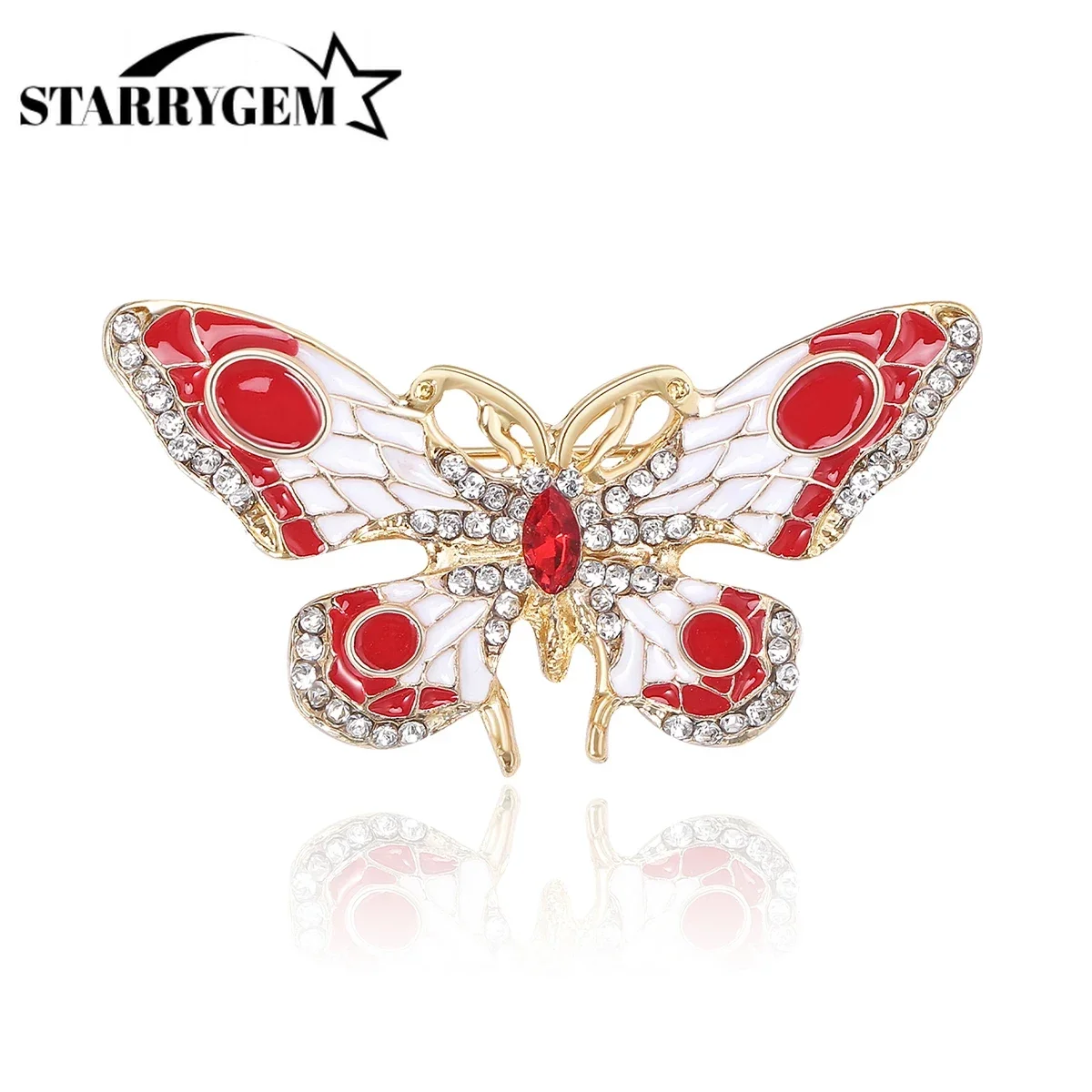 Enamel Butterfly Pins for Women Unisex Rhinestone Insect Brooches Office Party Friend Gifts Jewelry Accessories