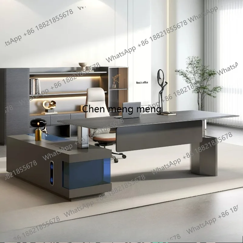 

Office boss table, intelligent lifting table, light luxury president's office, simple and modern supervisor, large class desk