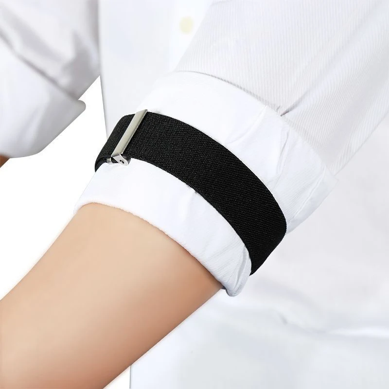 1 زوج الأعمال مطاطا قابل للتعديل قميص كم الرباط حزام الذراع الفرقة كم سوار المضادة للانزلاق الكفة حامل شارة الرجال النساء