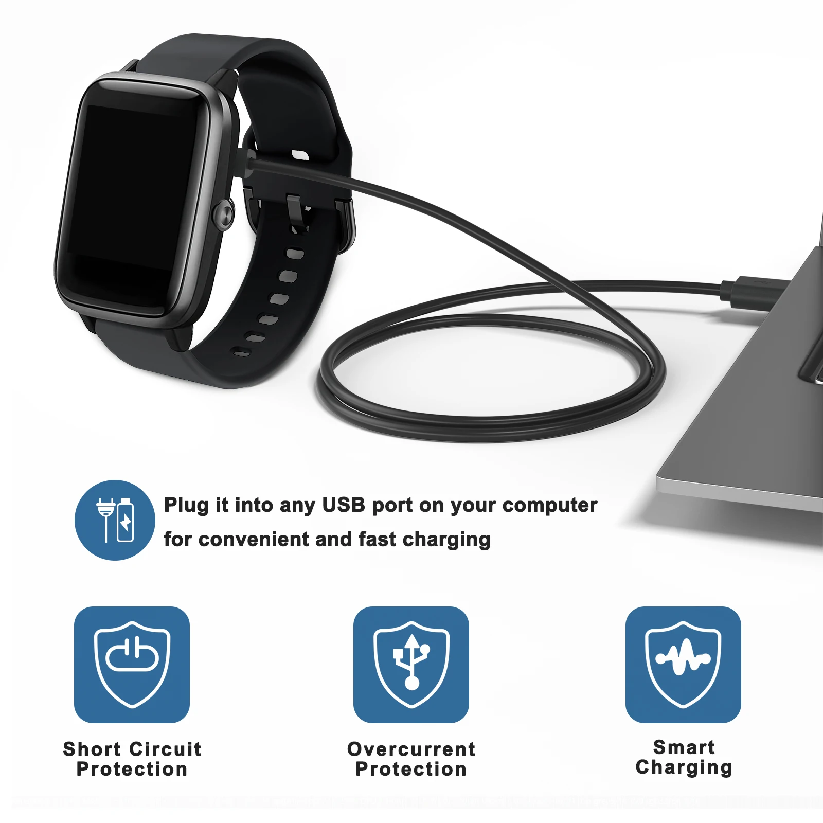 7.62mm 2 pins 4pins USB Type C Charging Cable Cord Holder Strong Magnetic Charger For Smart Watche Universal Power Charge Wire