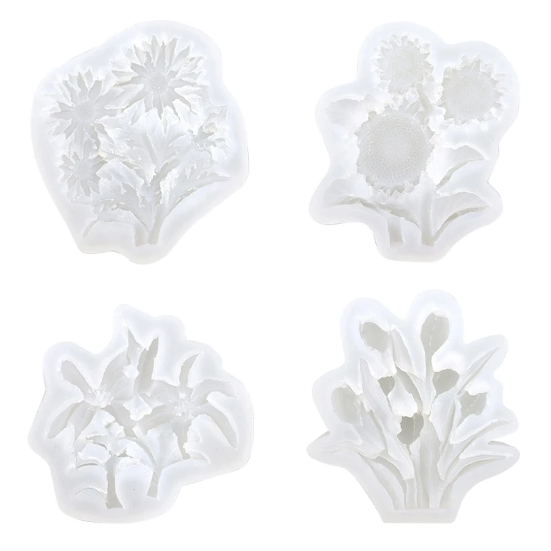 

Silicone Chocolate Moulds Flower Shaped DIY Candy Molds Baking Gadget Non-stick