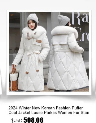 2027 Winter New High End Big Fur Collar Workwear Down Cotton Jacket Women's Fashion Short Thicken Cotton Female Parkas Coats