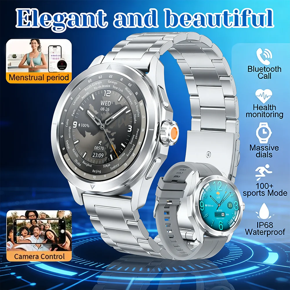 

Military Sports Smartwatch 2026 Men Bluetooth Call Smartwatch Heart Rate Health Monitor Wireless Call Fitness Waterproof Watch