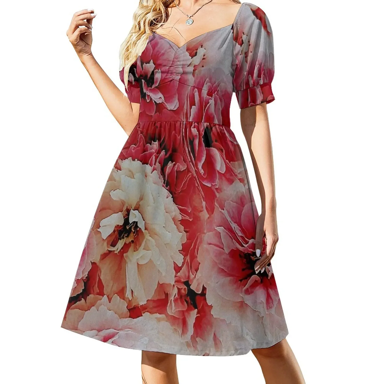 

Spring Blossoms Short-Sleeved Dress dresses for official occasions women evening dress