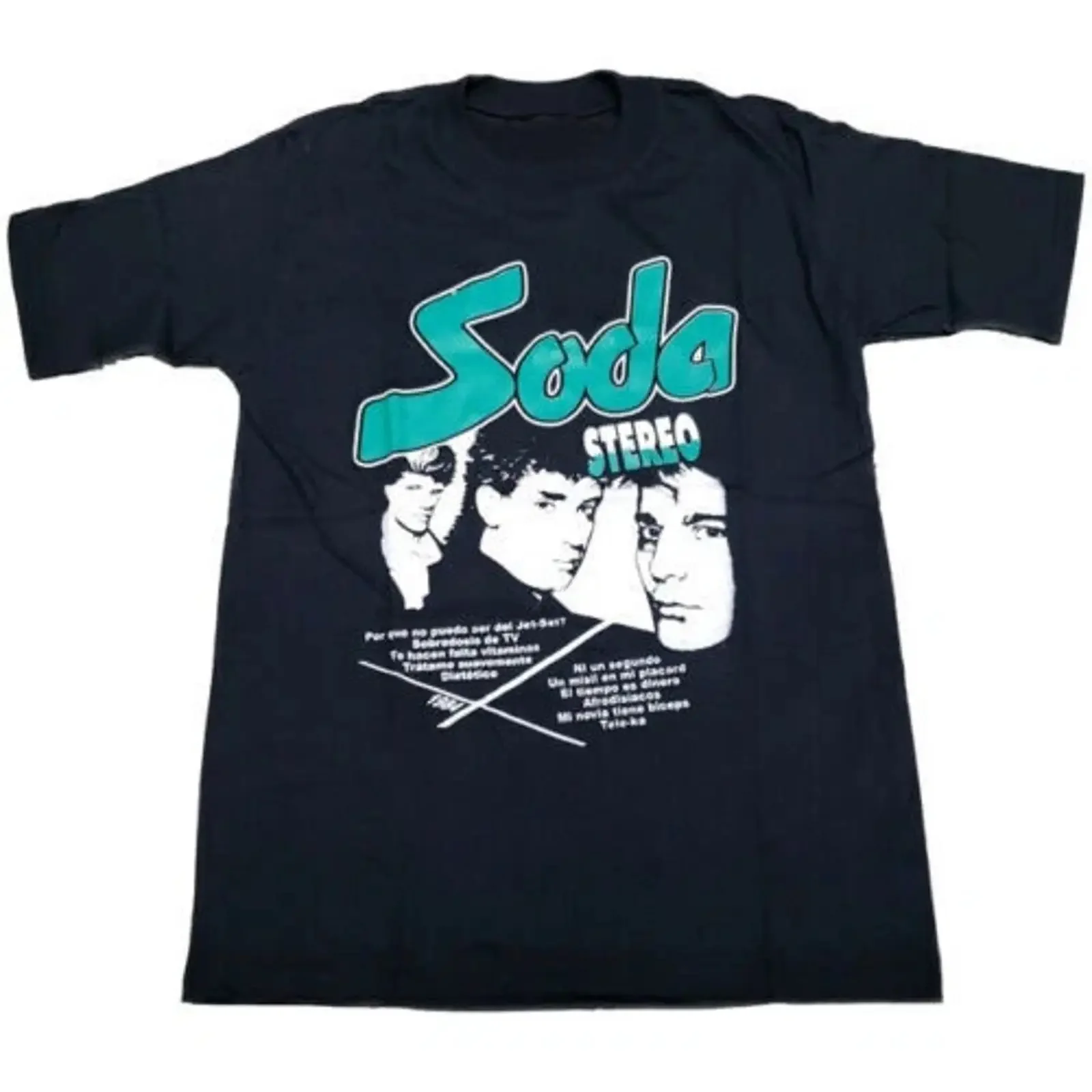 Camiseta Remera Soda Stereo 1984, estilo vintage, lavada, con gráficos modernos, suave, para uso diario, transpirable, informal