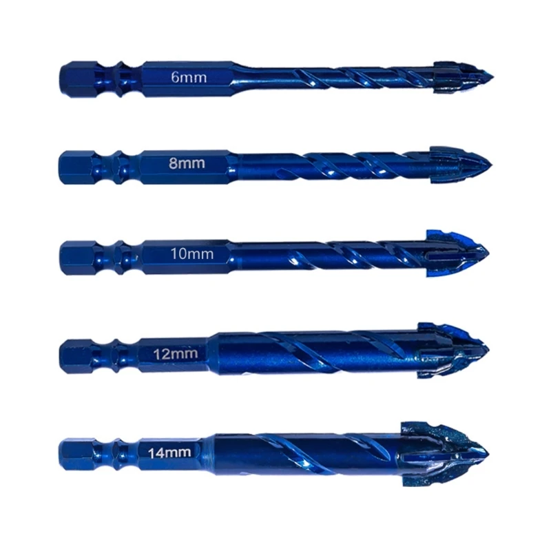 

Upgraded Serrated Masonry Drill Bit 6-14mm Industrial Household Drill Bit Set for Concrete Tile Glass Brick Ceramic Plastic