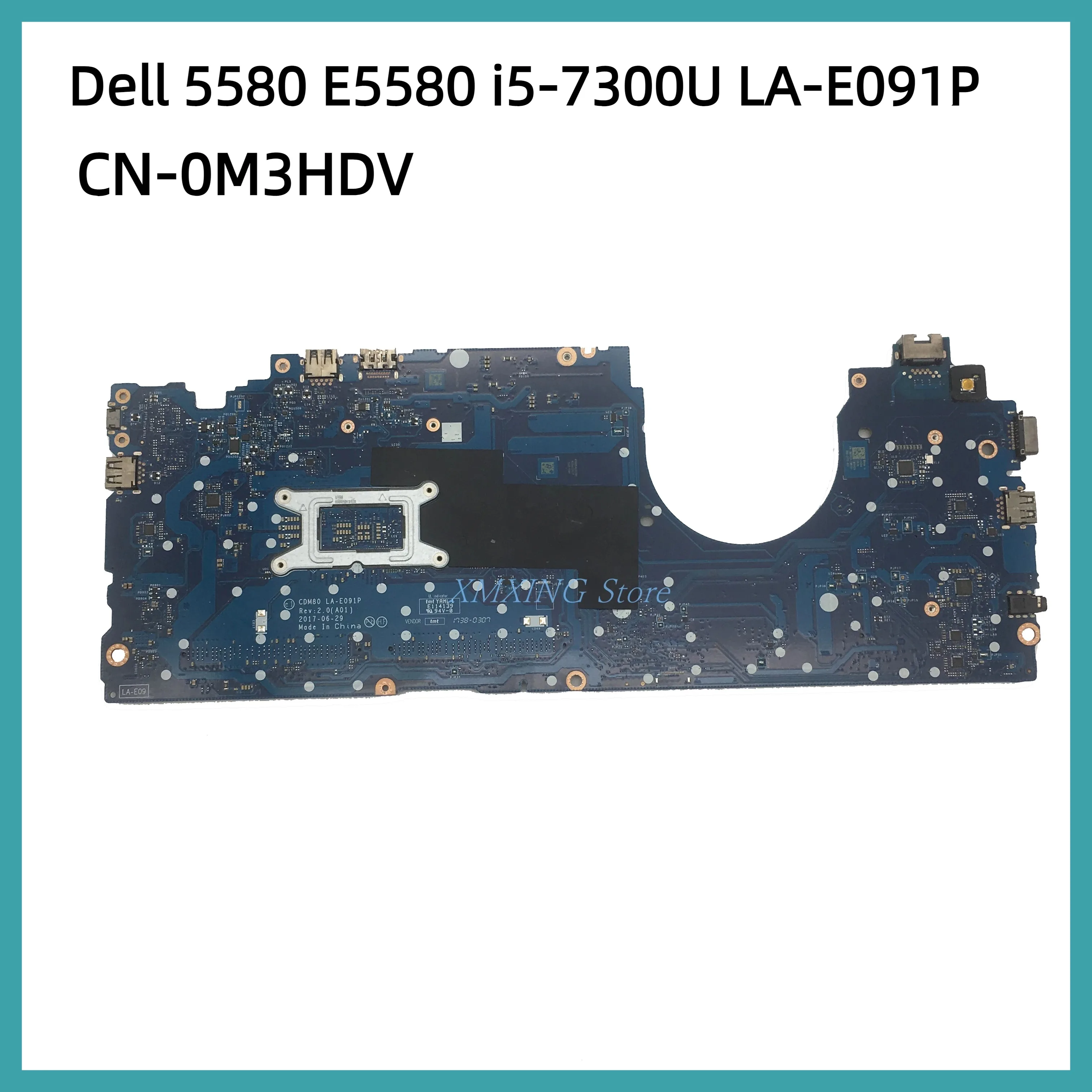 FULCOL Per DELL Latitude 5580 E5580 Scheda Madre Del Computer Portatile I5-7300U LA-E091P CN-0M3HDV 0M3HDV M3HDV Testato Al 100% di lavoro