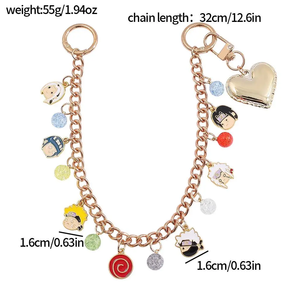 

Новинка 2025 года, Наруто Учиха Саске, анимационная периферийная сумка для ювелирных изделий, цепочка с двойной кнопкой, подвесные модные дорогие аксессуары, подарок