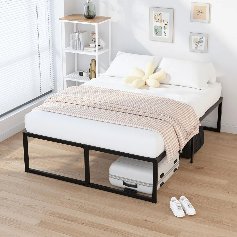 

18 Inch Full Size Bed Frame Heavy Duty Metal Platform No Box Spring Needed, Easy Assembly Noise Free, Full Size Bed Frame