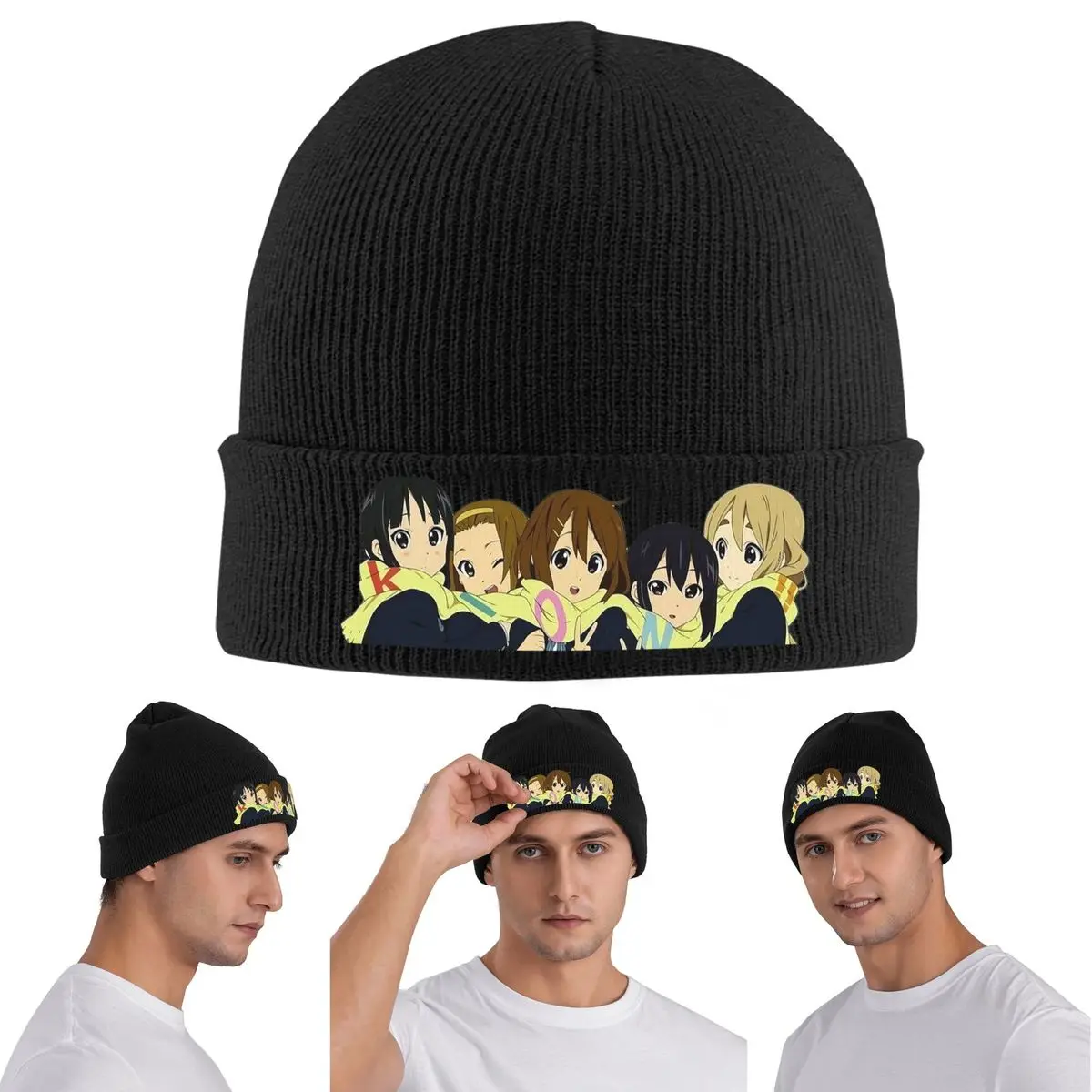 K on Logo Warm Knitted Cap Winter Knit Bonnet Hat Skullies Beanies Hip Hop Caps for Unisex