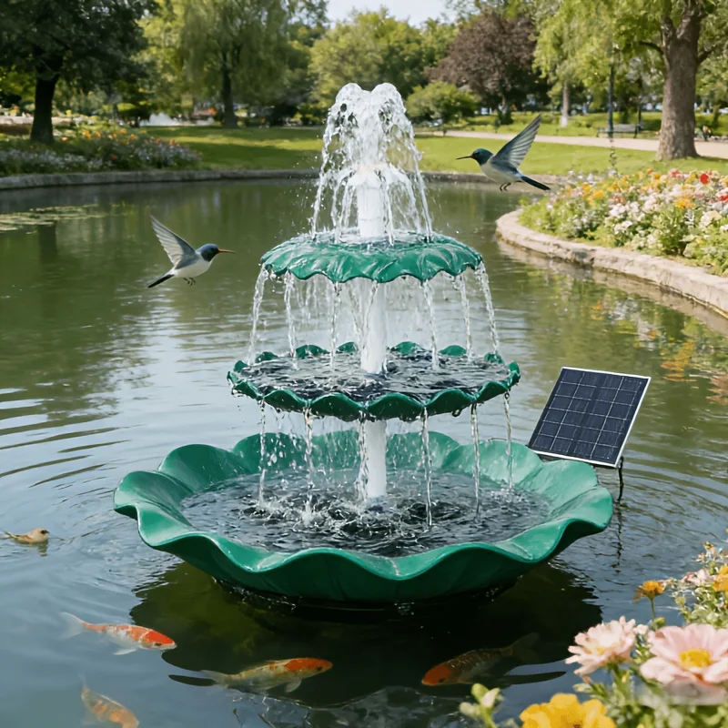 

3.7 W 3-layer Solar Fountain Pump, Floating Solar Fountain for Bird Bath, Garden, Pond, Swimming Pool, Outdoor, Hummingbird Solar Fountain with Solar Panels, Fish, Courtyard Decoration, Bird Bath Tub