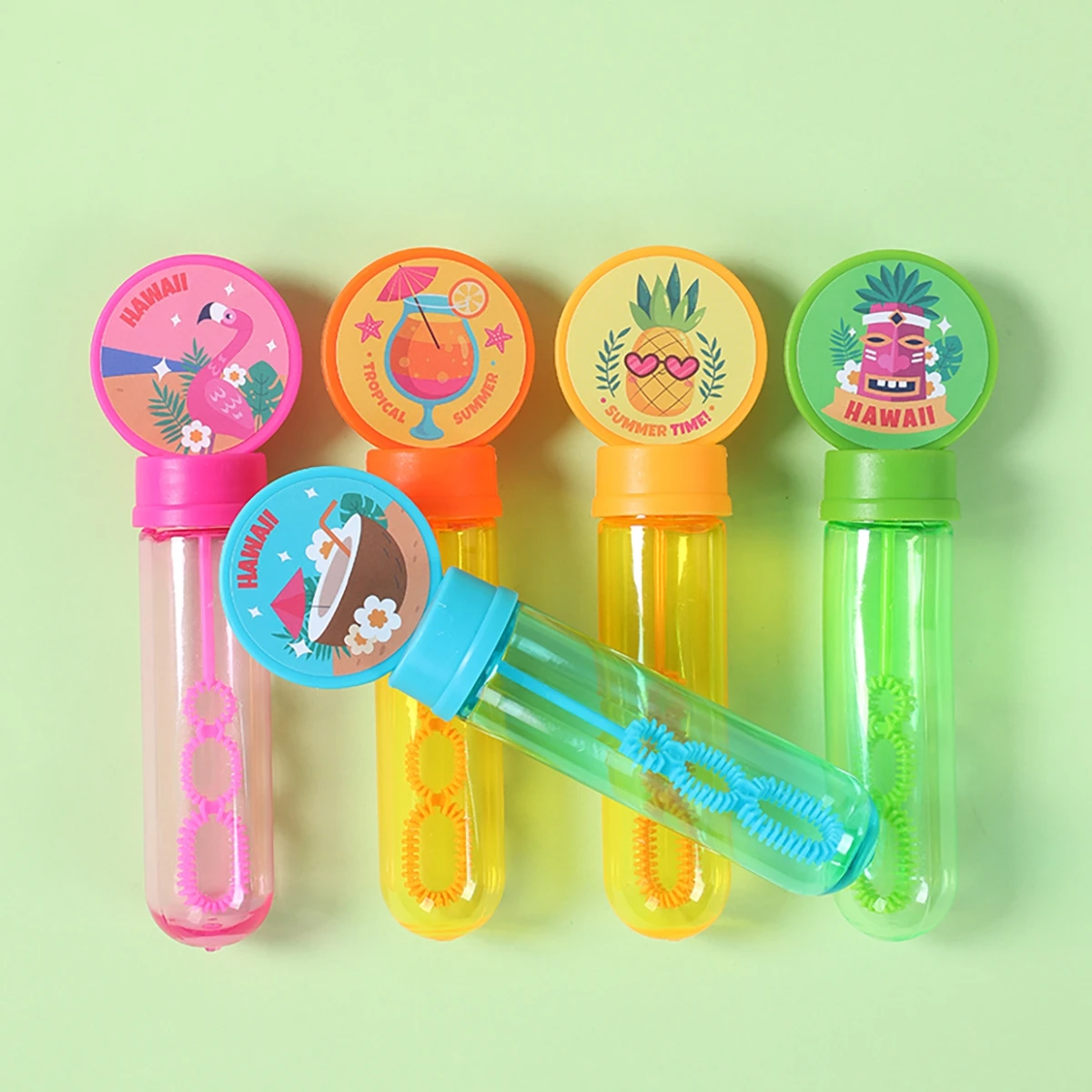 10 قطعة زجاجات الصابون فقاعة فلامنغو ملصقات أنبوب فقاعة عصا هاواي هدايا الحفلات للضيوف حفلة عيد ميلاد زينة ألعاب أطفال