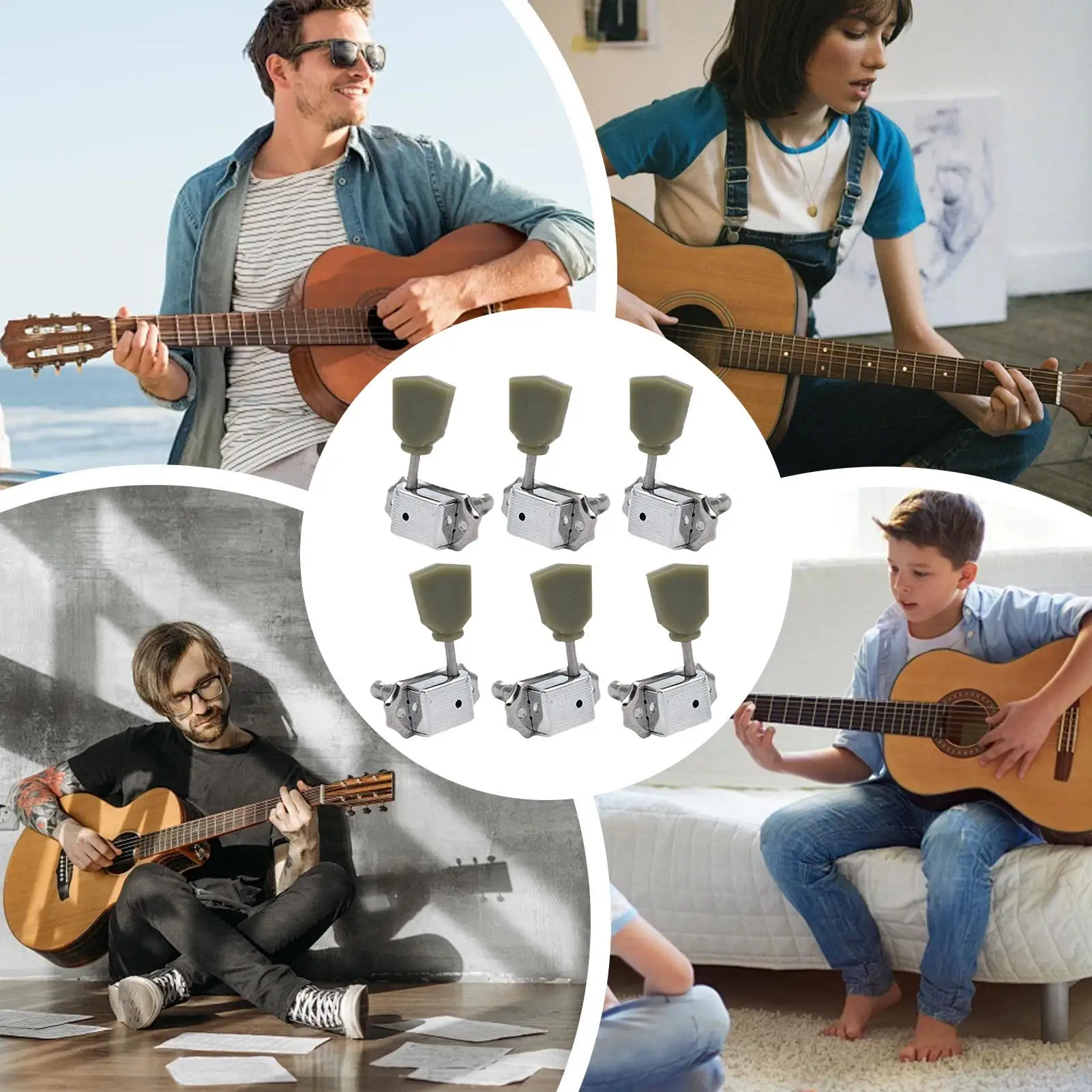 Cabezales de teclas de afinación de guitarra, pieza de repuesto, cabezales de máquina de guitarra para aficionados, entusiastas del aficionado, estudio en casa, taller, actuaciones en vivo
