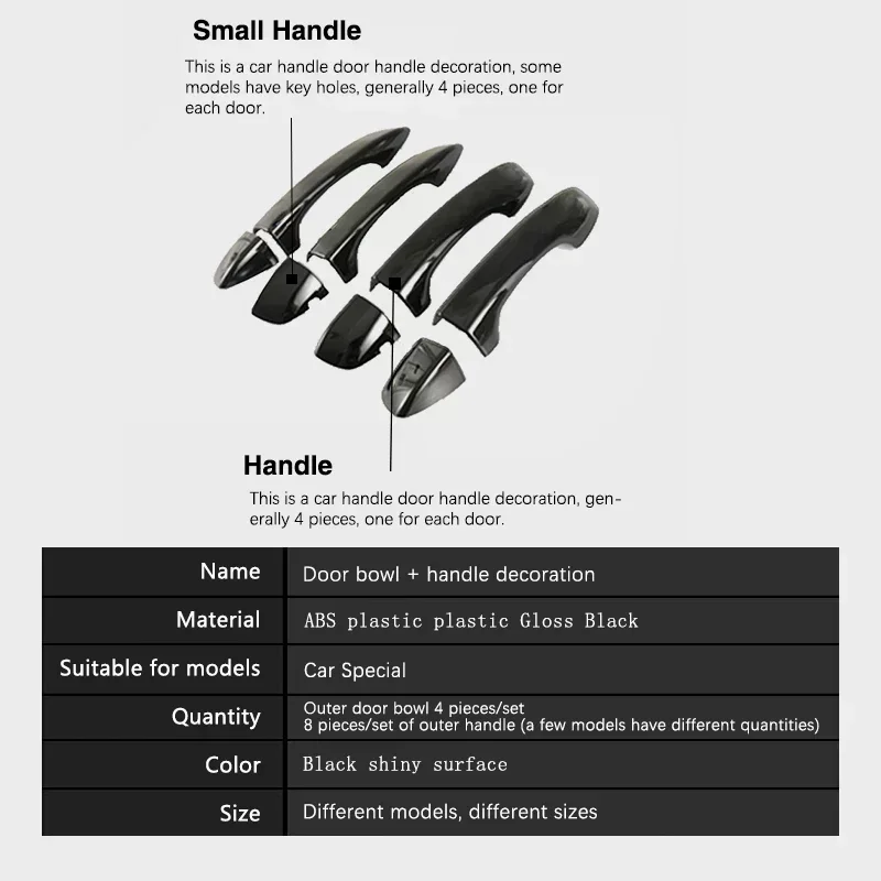 Fit for Volkswagen VW T Cross TCross C11 2019 2020 2021 2022 Durable Gloss Black Door Handle Cover Stickers Trim Car Accessories