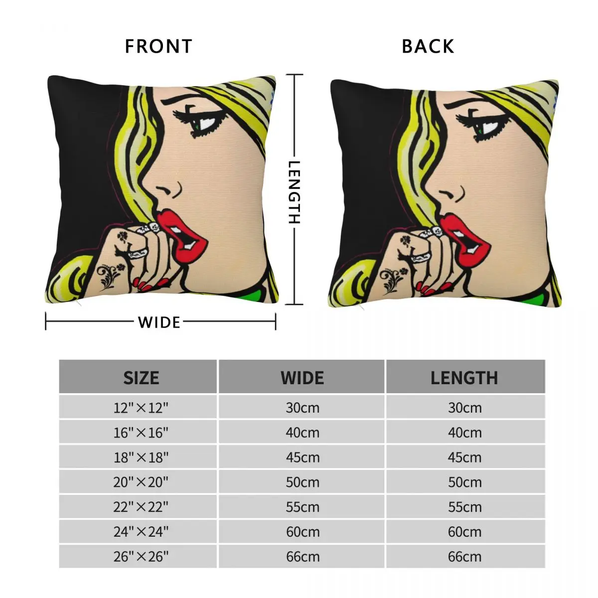 Graffiti Pretty Pop Art Girl Pillowcase Polyester Linen Velvet Printed Zip Decorative Bed Cushion Cover 18