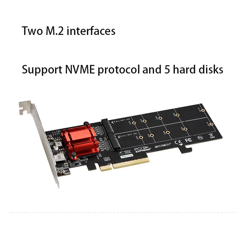 Para o desktop adaptador de expansão pcie3.1 x8 dupla m.2 expansão cartão de jogo pci-e riser cartão pcie conversor nvme acessórios do computador