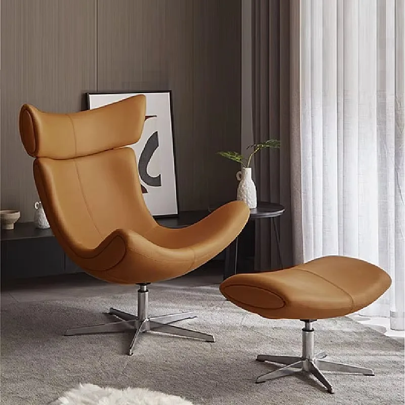 Nordic Designer Swivel Recliner Single Sofa Imola Modern Leisure Chair with Fabric PU Finish for Dining Hotels Schools