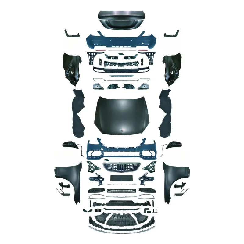 

Suitable for Mercedes-Benz S-Class W221 2006-2013, Upgrade to W222 Maybach Full Body Kit with Bumper and Hood