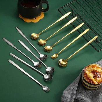 스테인리스강 스푼, 아이스크림, 커피, 디저트, 밀크 파우더, 꿀, 긴 손잡이, 젓는 스푼 식기, 높은 가치