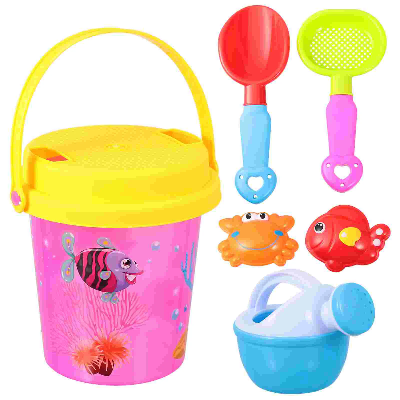 

7pcs/Set Child Sand Bucket Interesting Kids Beach Bucket Toy Mini Bucket Toys Kid Sand Bucket Children Sand Bucket