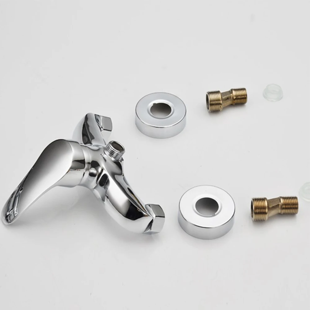 Wall-mounted Shower Faucet Bathrooms Bathtubs Chromes Finish Mixer Faucet Replacement Shower Tap Silver High Qualitys