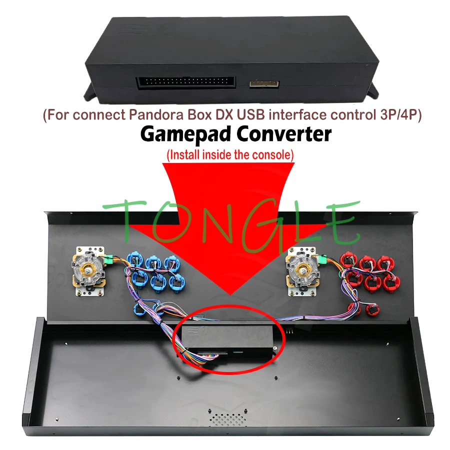 Arcade Game Console Converter, Connect Pandora Box DX EX Motherboard, USB, Install Inside, 3P, 4P Controller
