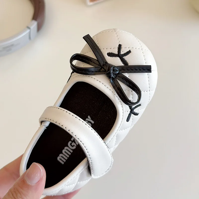 

Brand Girl Shoe Spring New Fashion Kids Shoes Bow Princess Shoes Soft Sole Baby Shoe Versatile Girl Leather Shoe Chaussure Fille
