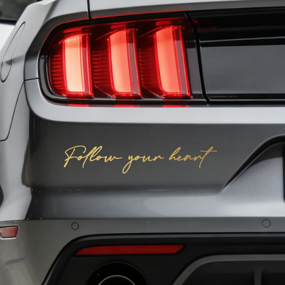 Inspirational Quote Sticker Holographic Follow Your Heart Vinyl Decal Waterproof Motorcycle Car Laptop Phone Decoration