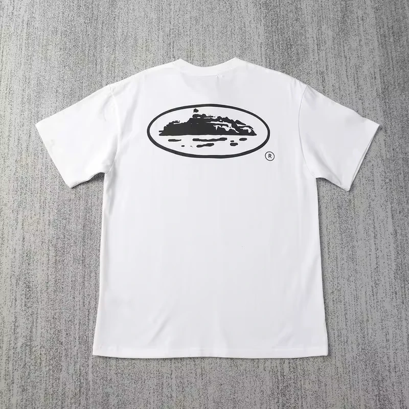 2025 Summer New Small Boat Printed Short Sleeve T-shirt Loose Round Neck Breathable Half Sleeve Casual Fashion Brand