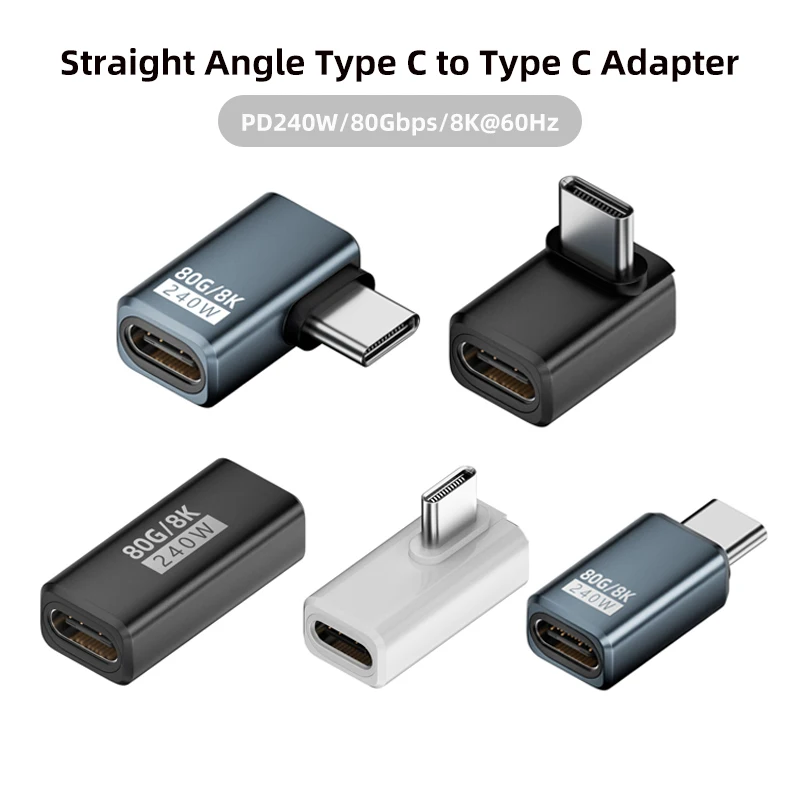 

PD240W 80Gbps USB C Adapter Type C Female to Male Adapter Extender 8K@60Hz Fast Charging Converter for iPhone Xiaomi Macbook