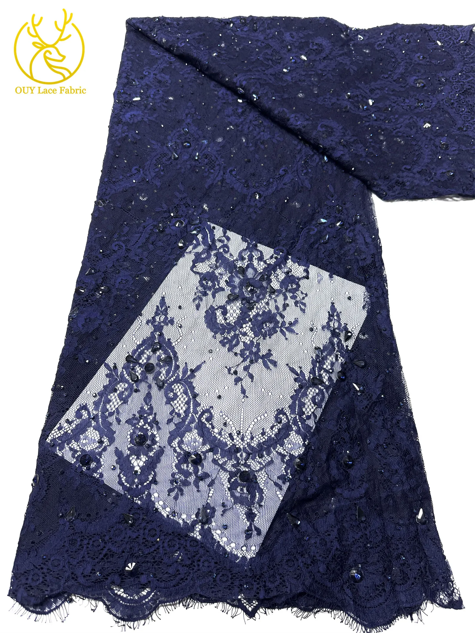 Roter nigerianischer Spitzenstoff, hochwertige afrikanische Milchseide mit Steinen, Guipure-Kordel für Damen-Partykleider, DIY-Nähzubehör, 3 Meter – Detail 27