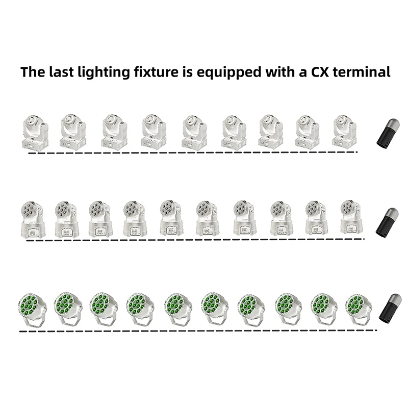 DMX512 XLR 3 Pin DMX 120 Ohm Utilizza 2 pezzi di apparecchi di illuminazione da palco KTV