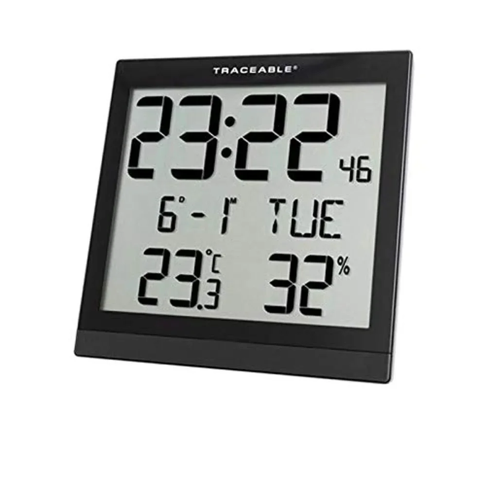 

Traceable 1076 Digital Radio Atomic Wall Clock, Black