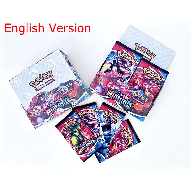 360 Stück Pokemon-Karten TCG Schwert & Schild Kampfstile Booster Englische Kampf-Transaktionskarten Sammelkartenspiel Sammelkarten