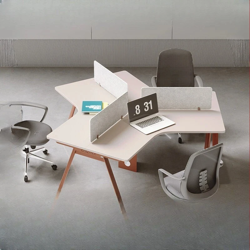 simple modern screen and chair triangular staff table office creative combination