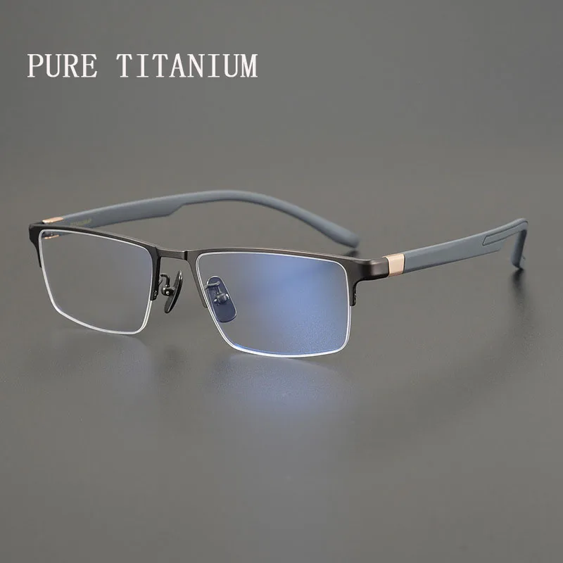 Pure Titanium Glasses Frame Men Titanium Alloy Prescription Eyeglasses Super Light Spectacles Optical Myopia Glasses Frame