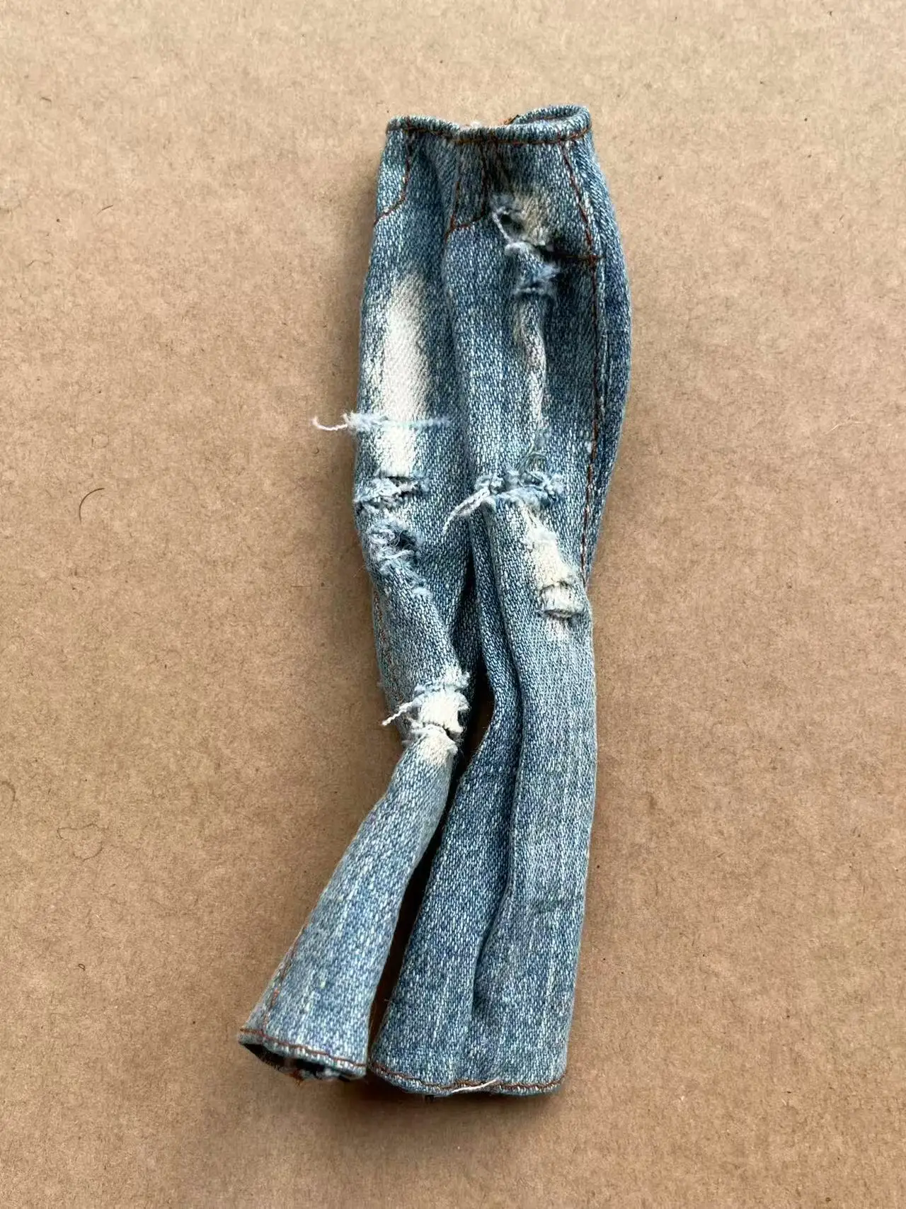 1/6 Scale Slim Monster Doll Jeans Pants Tshirt Dressing Parts Decors Compatible with Slim Doll Body for Collectible Figures
