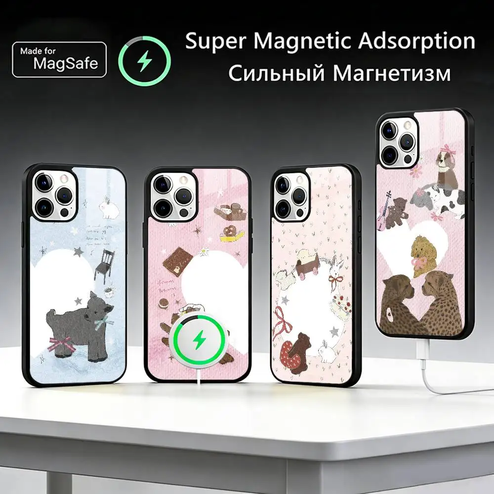 

Cute Dog Cat Funny Phone Case For iPhone17,16,15,14,13,12,11 Plus,Pro Max For Magsafe Wireless Charging