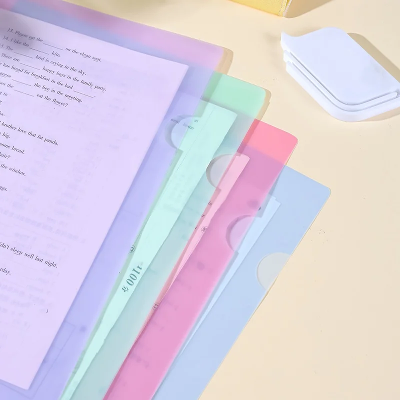 20 أو 40 مجلدًا على شكل حرف L في سلسلة ألوان موراندي، غطاء بلاستيكي Pp شفاف مقاس A4، حماية من ورق المكتب والورق، المستندات #2