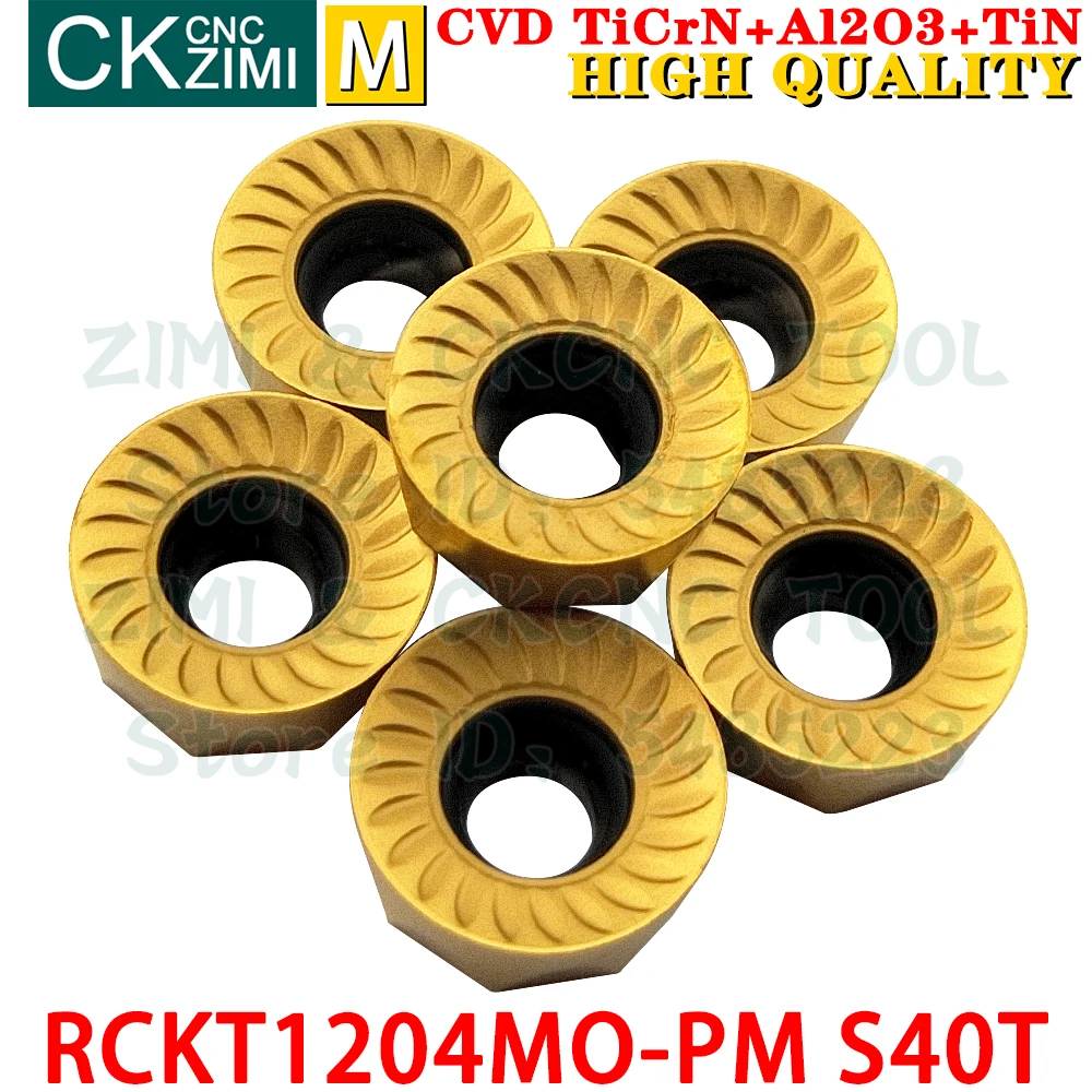 10PC RCKT1204MO-PM S40T RCKT 1204 MO PM S40T Carbide Inserts Face Milling Inserts Indexable Milling Tools CNC Cutter Metal Tools