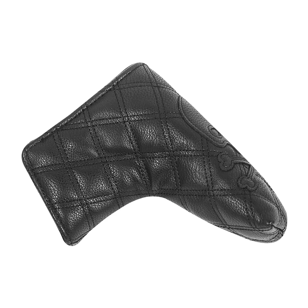 Funda de cuero negro con bordado de esqueletos de azúcar, cubierta de cabeza de palo de Golf, Putter, cubiertas de cuchilla