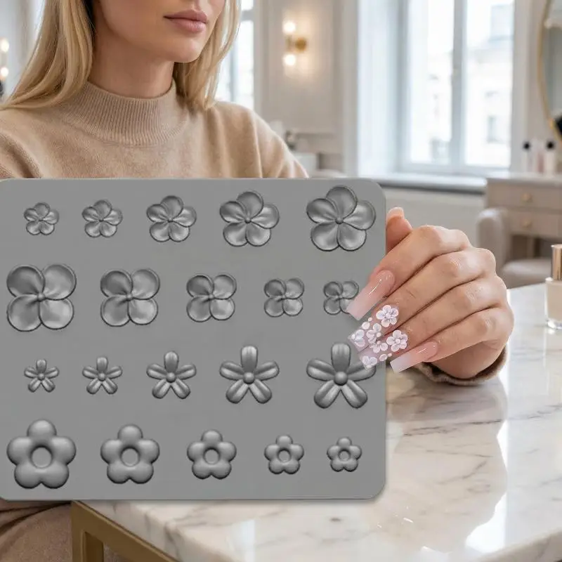 

Silicone Flower Mold for 3D Nail Art Stereoscopic Template Creative Nail Design for Manicurist and DIY Use