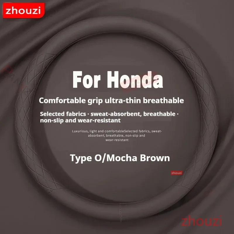 Car Steering Wheel Cover Breathable Anti Slip PU Leather For Honda City Odyssey CIVIC CRV HRV Legend Jazz RR VTi Fit Accord