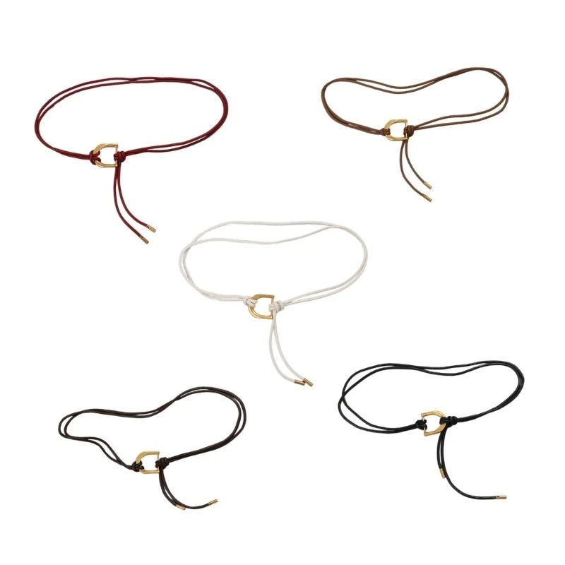 

Retro Waistband for Women Elegant Simple Rope Belt with Tie Solid Color Y166