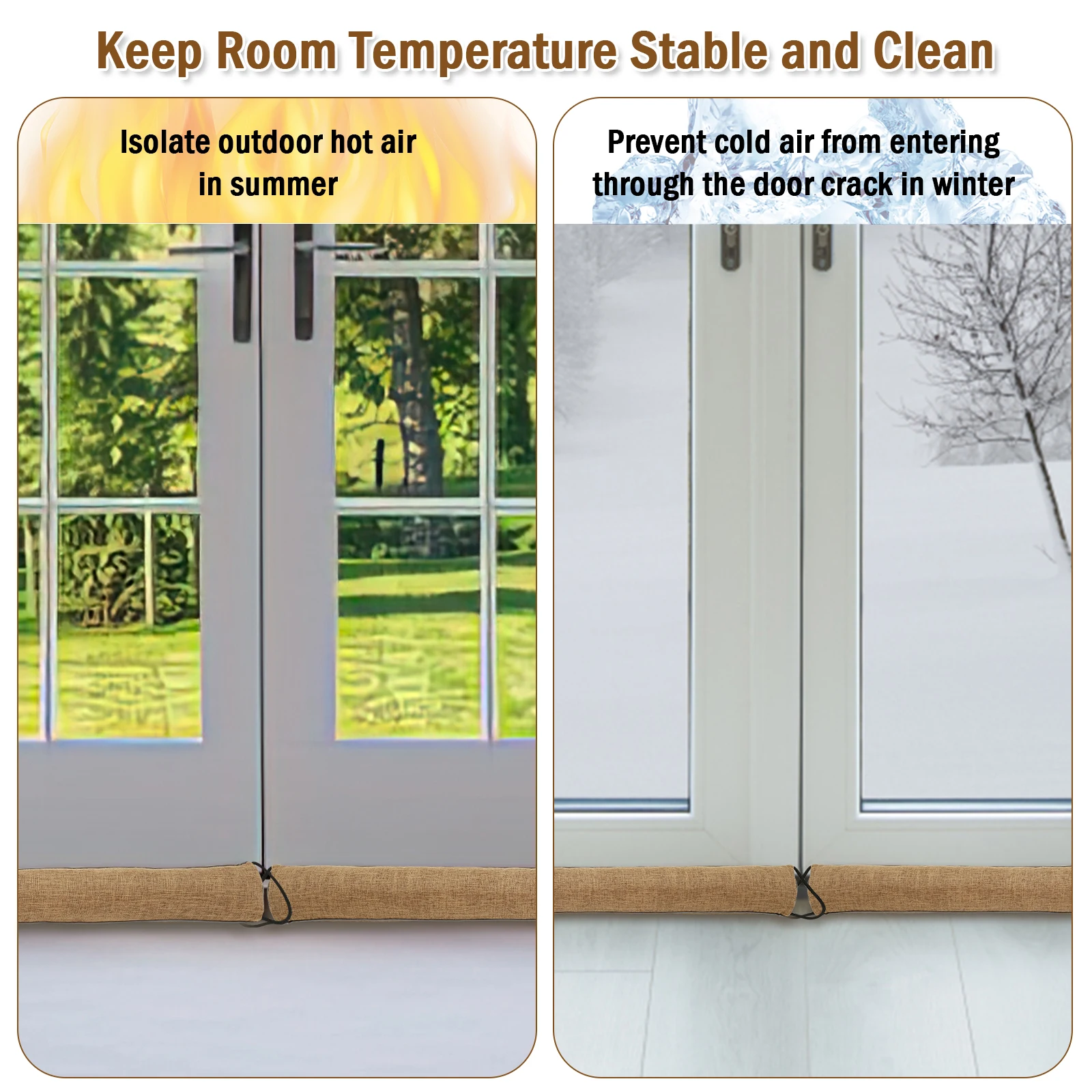 Silent Door Sealing Strip Windproof Dust Stopper Guard Rain Weatherstrip Noise Reduction Insulator Sealer Home Block Light