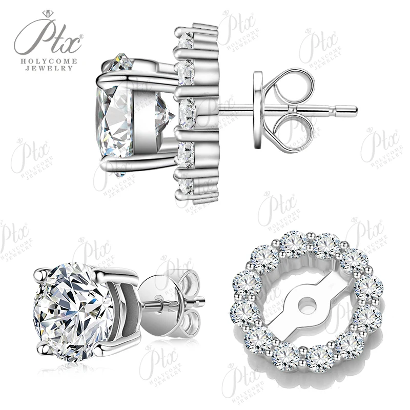 

Moissanite Stud Earrings 925 Silver Multicolor Diamond Test Passed Two Ways To Wear Wedding Charms 2025Popular Style Elegant Top